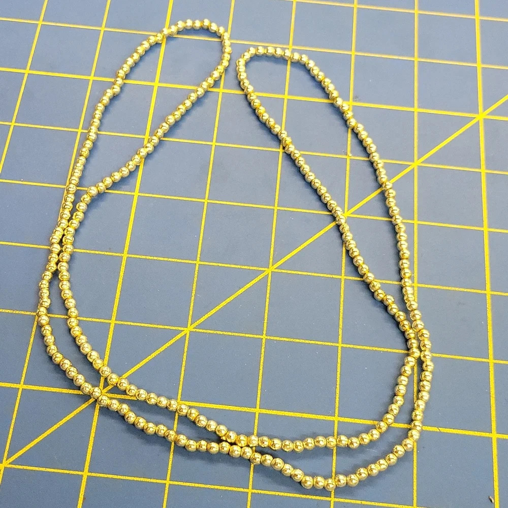 Gold Tone Bead 36" Necklace